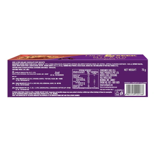 Parle Hide & Seek Milano Chocolate Chip Biscuits 75 g
