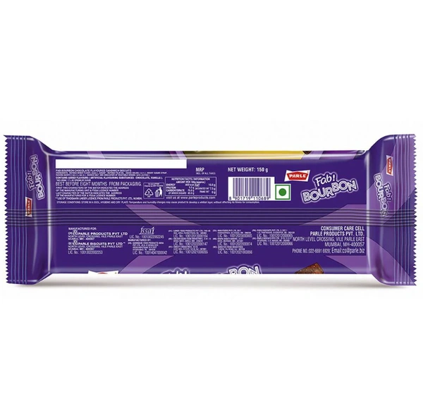 Parle Fab Bourbon Chocolate Cream Biscuits 150 g
