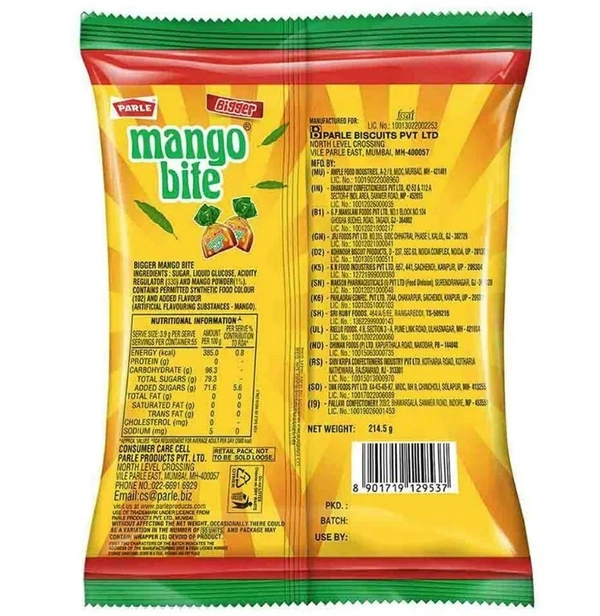 Parle Bigger Mango Bite Candy 214.5 g