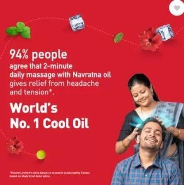 Navratna Ayurvedic Cool Oil|With 9 Ayurvedic Herbs |Relieves Headache, Fatigue Hair Oil  (300 ml)