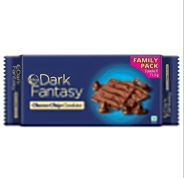 Sunfeast Dark Fantasy Choco Chip, Biscuit Made With Deliciously Rich Chocolate, 357.5g