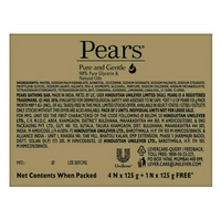 Pears Pure & Gentle Soap with Natural Oils 125 g (Buy 4 Get 1 Free)