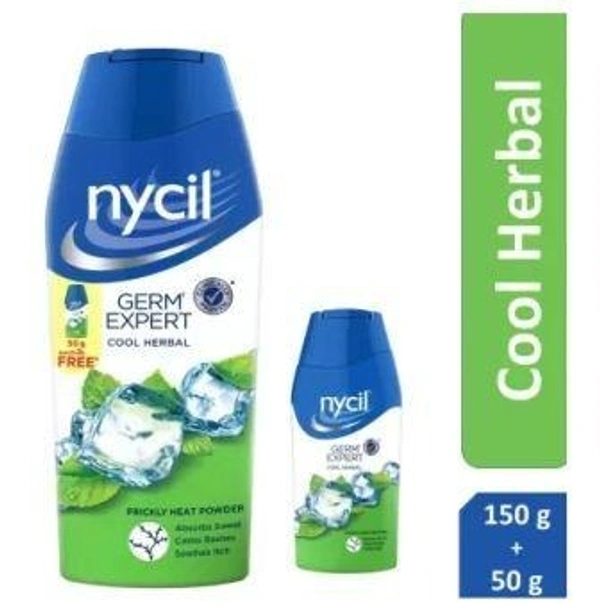 NYCIL Germ Expert Cool Herbal Prickly Heat & Cooling (50g Extra Cool Herbal Powder)  (50g Nycil Cool Herbal Powder Free)  (150 g)