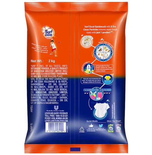 Surf Excel Quick Wash Detergent Powder 2 kg