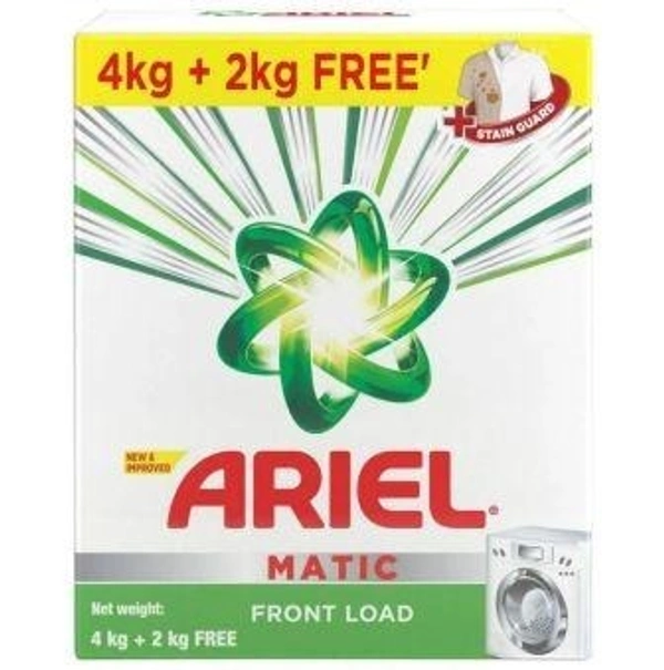 Ariel Matic Front Load Detergent Powder 4 kg (Get Extra 2 kg Free)