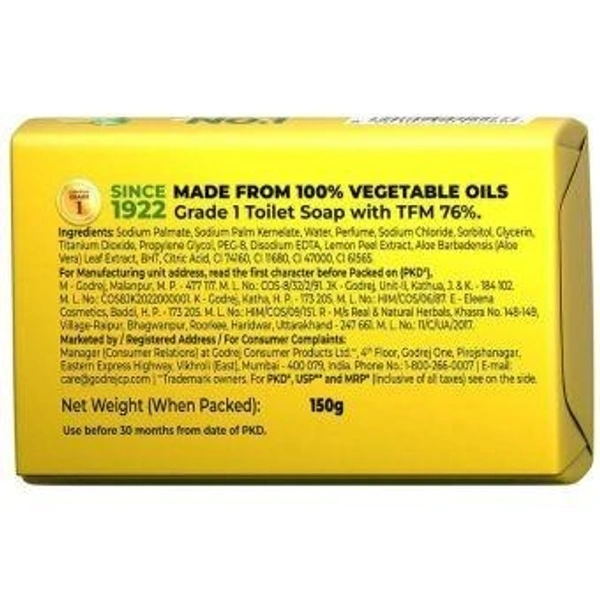 Godrej No.1 Lime and Aloe Vera Soap 150 g (Pack of 4)