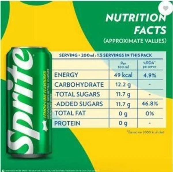 Sprite Carbonated Water Can  (300 ml)