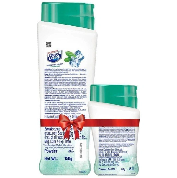 Dermi Cool Prickly Heat Powder Menthol Regular 150g  (210 g)