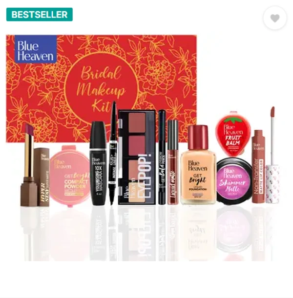BLUE HEAVEN Bridal Makeup kit for women 38.4g + 49.35 ml  (Pack of 11)