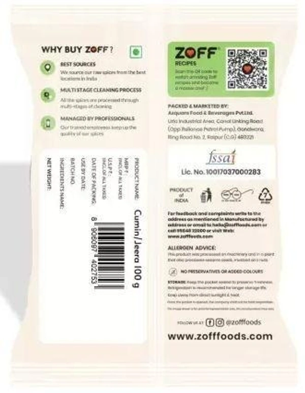 zoff Cumin Seeds  (100 g)