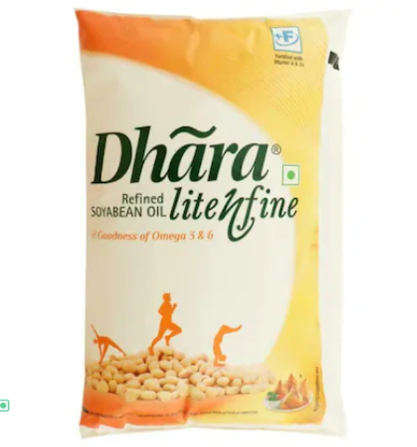 Dhara Lite N Fine Refined Soyabean Oil 1 L