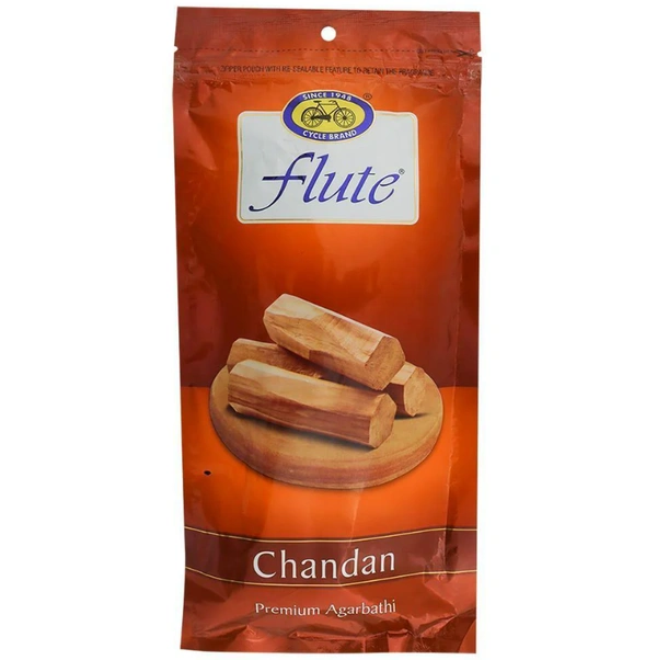 Cycle Flute Premium Chandan Ziplock Agarbatti 125 g