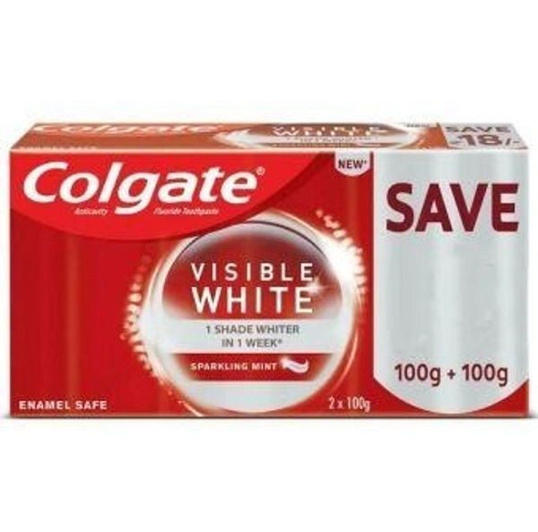 Colgate Visible White Sparkling Mint Toothpaste 100 g (Pack of 2)