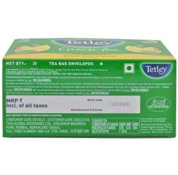 Tetley Ginger Mint and Lemon Green Tea Bags 25 pcs