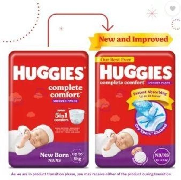 Huggies Complete Comfort Wonder Pants, India's Fastest Absorbing Diaper | - New Born  (24 Pieces)