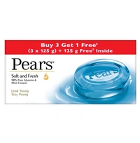 Pears Soft & Fresh Soap with Mint Extracts 125 g (Buy 3 Get 1 Free)