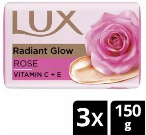 LUX Soft Glow Rose & Vitamin E Beauty Soap Mega Pack (3 x 150 g)