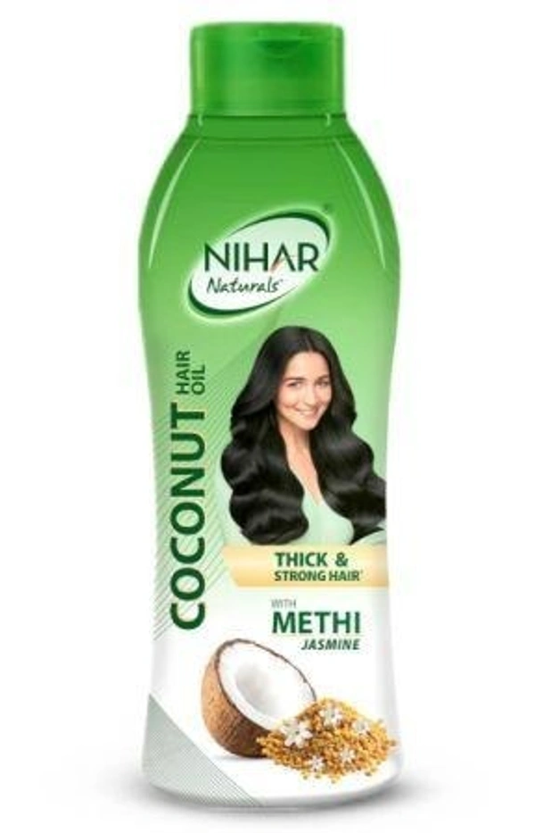 Nihar Naturals Non Sticky,Coconut Hair Oil For Thick & Strong Hair, Jasmine, 400 ml