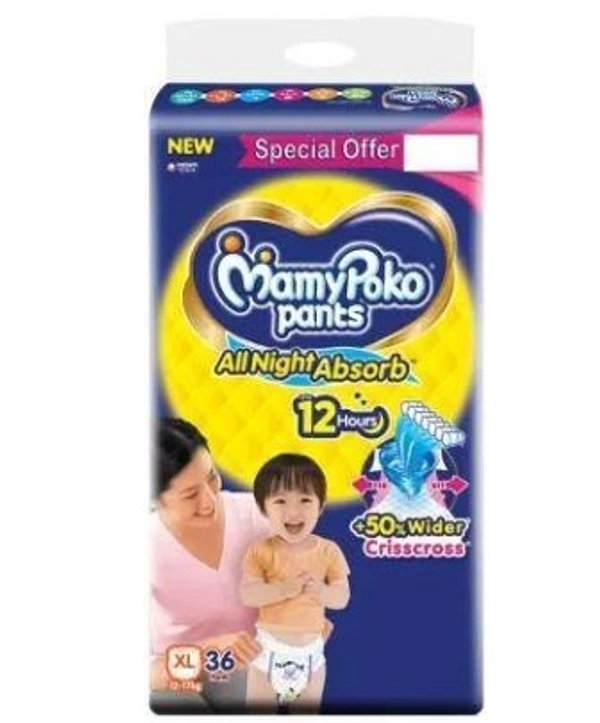 MamyPoko Standard All Night Extra Large 36 - XL  (36 Pieces)