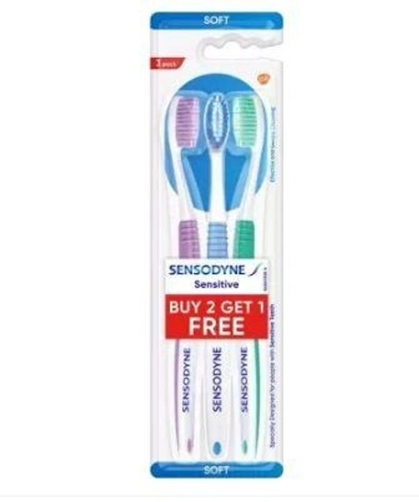 SENSODYNE Sensitive with soft rounded bristles Soft Toothbrush  (Pack of 3)