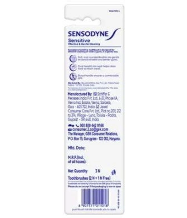SENSODYNE Sensitive with soft rounded bristles Soft Toothbrush  (Pack of 3)