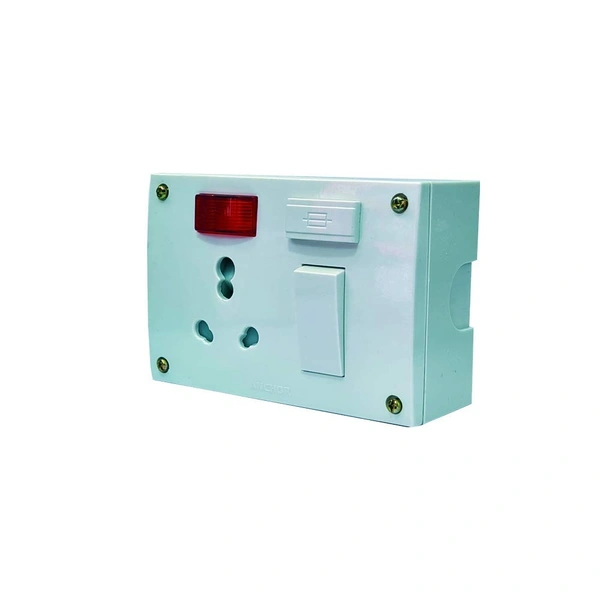 Anchor 5-in-1 with Box 10A & 20A Socket with Safety Shutter Fuse & Indicator (Four Fixing Holes) White