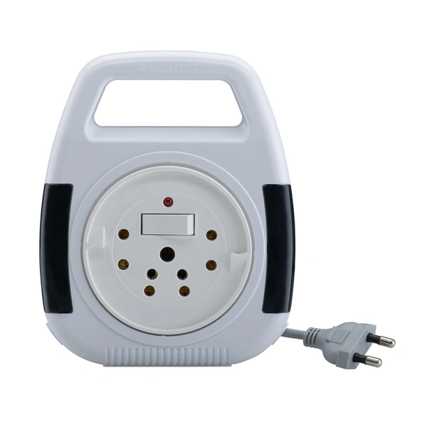 Anchor by Panasonic 6A 2 Pin Flex Box with Indicator & Handle | 4 Mtr Extension Flex Box for Home, Office