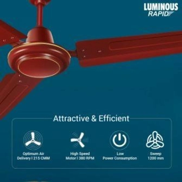 Luminous RR Signature Rapid 1200mm Ceiling Fan (Cherry Red)
