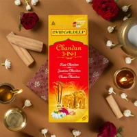 Mangaldeep 3in1 Agarbatti - Soothing Fragrances of Classic Chandan, Rose & Jasmine (226g)