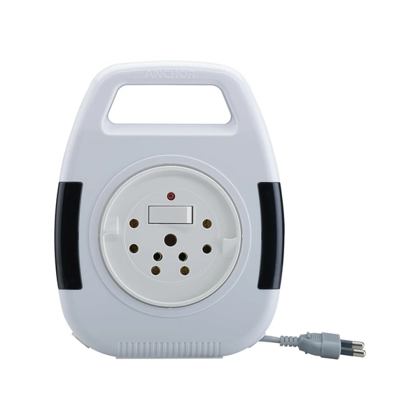 Anchor by Panasonic 6A 2 Pin Flex Box with Indicator & Handle | 8 Mtr Extension Flex Box for Home, Office
