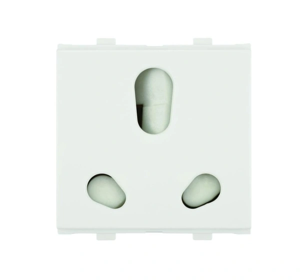 ANCHOR by panasonic 65205 Penta Modular 2M 6/16 A Polycarbonate Twin Socket (White, 240 volts)