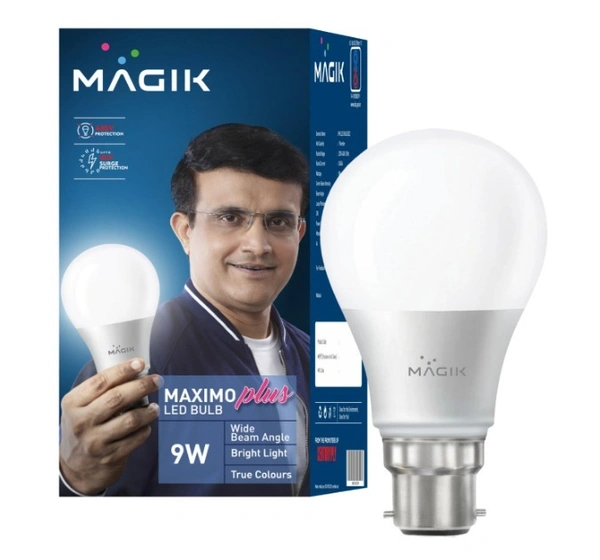 MAGIK Maximo Plus LED Bulb 9W (Warm White) 3000K B22 (Pack of 1)