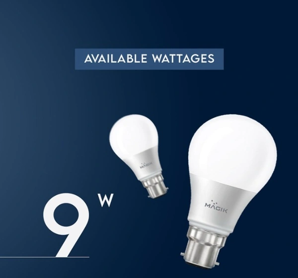 MAGIK Maximo Plus LED Bulb 9W (Warm White) 3000K B22 (Pack of 1)