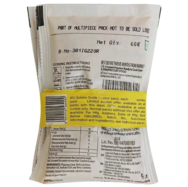 ACT II Golden Sizzle Popcorn 60 g (3 pcs)