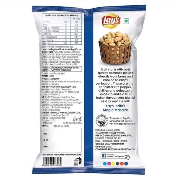 Lay's India's Magic Masala Potato Chips 73 g