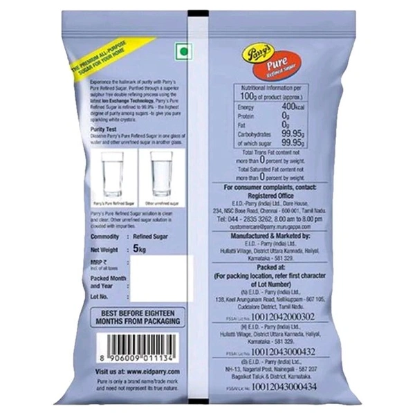 Parry’s Pure Refined Sugar 5 kg (Pouch)