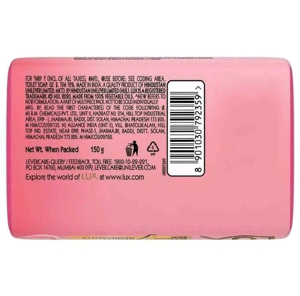 Lux Rose & Vitamin E Soft Glowing Skin Soap Bar 150 g (Pack of 3)
