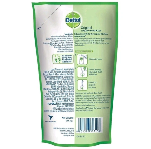 Dettol Original Liquid Handwash Refill 175 ml (Pack of 3)