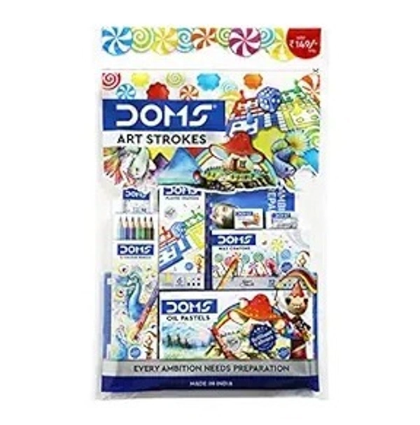 DOMS Doms Art Strokes Kit | Combination of 10 Stationery Items | Pack of 1
