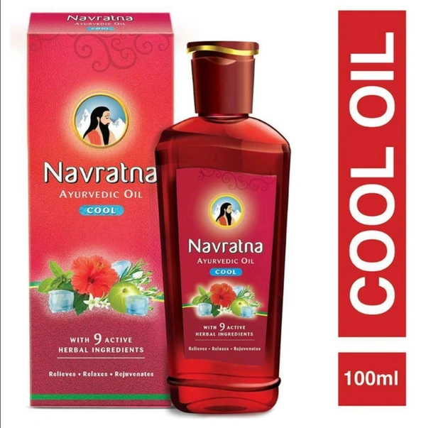 Navratna Ayurvedic Cool Hair Oil with 9 Active Herbal Ingredients 100 ml
