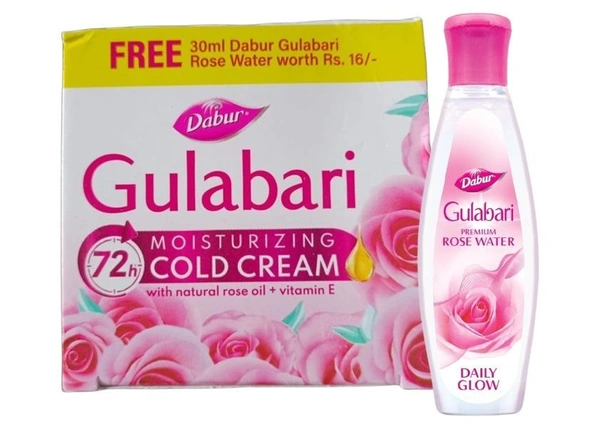 Dabur Gulabari cold Cream (Offer Pack – Dabur Gulabjal Free) 30ml + 30ml