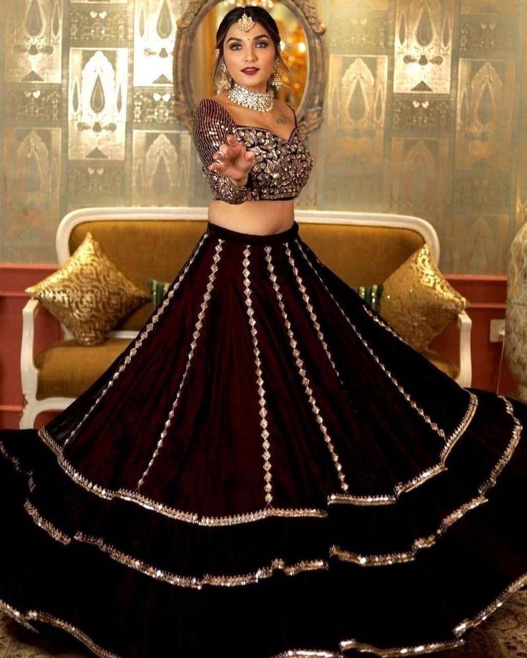 Buy Rohit Bal Velvet Embroidered Top With Lehenga Set (S, Wine, Ivory)  Online - Best Price Rohit Bal Velvet Embroidered Top With Lehenga Set (S,  Wine, Ivory) - Justdial Shop Online.