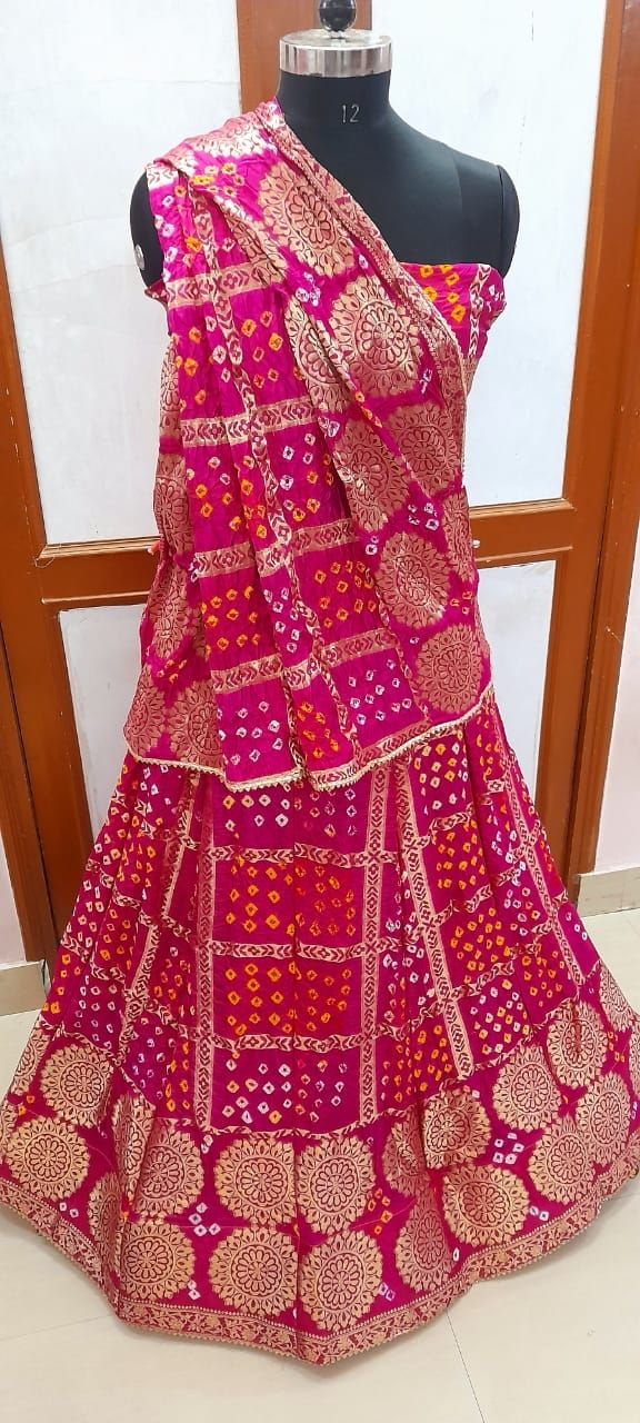 Red Traditional Gharchola Saree in Silk with Embroidery and Mirror...