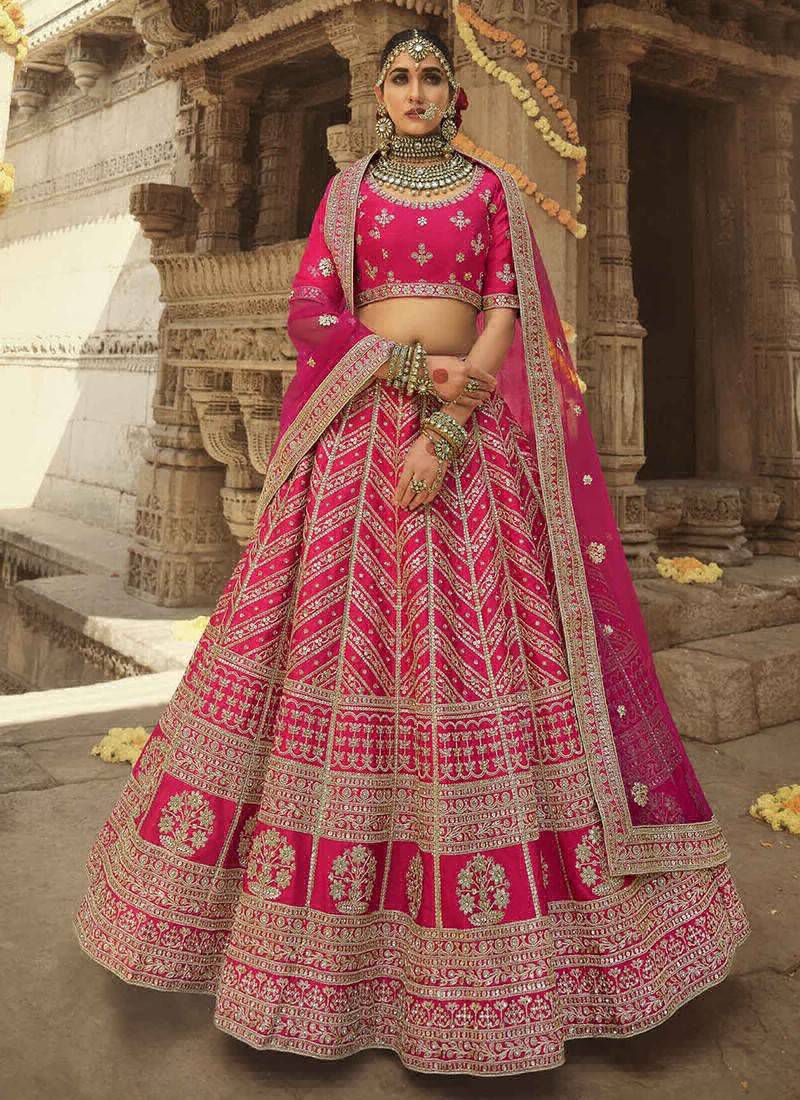 Rani Pink Color Heavy Sequence Embroidered Silk Designer Lehenga at Rs  7799.00 | Embroidered Lehenga | ID: 2853185630788