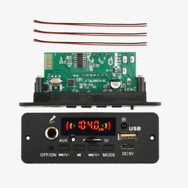 Amplifier Board with Display, Bluetooth, FM, USB, SD-Card Slot, Aux, Mic Aux and Amplifier