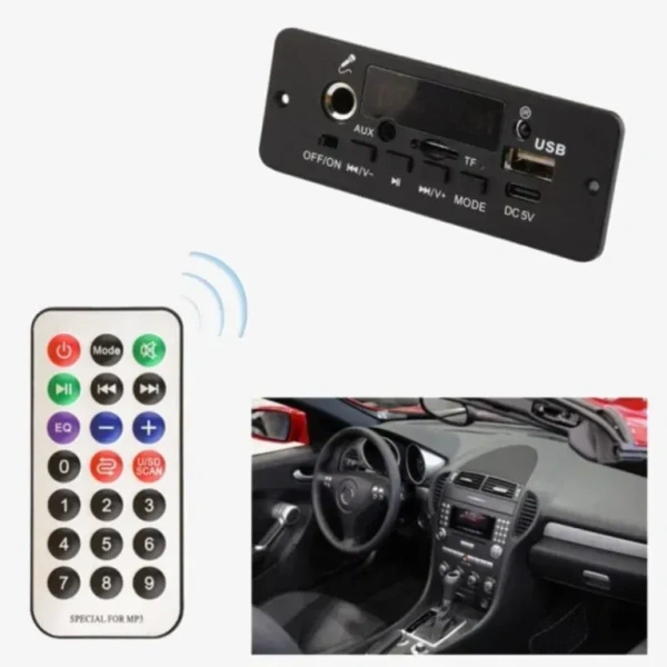 Amplifier Board with Display, Bluetooth, FM, USB, SD-Card Slot, Aux, Mic Aux and Amplifier