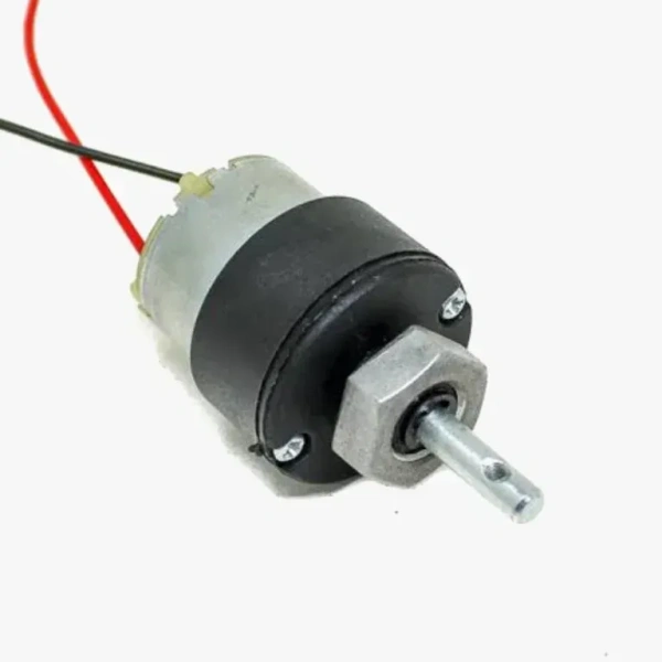 12V 100RPM Black – Silver Centre Shaft DC Helical Geared Motor