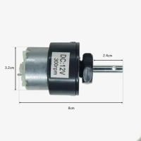 12V 300RPM Black – Silver Centre Shaft DC Helical Geared Motor