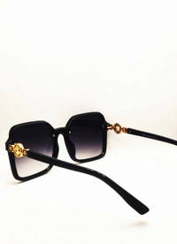 "MALUKKS Luxury Line Special Edition Sunglasses - Z Black with Gold Touch, Glossy Frame" - Black, Free Size