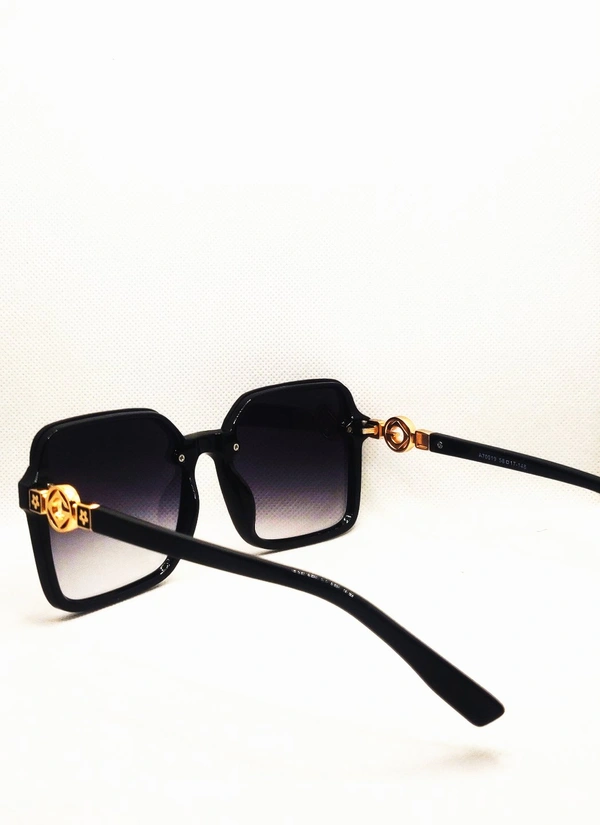 "MALUKKS Luxury Line Special Edition Sunglasses - Z Black with Gold Touch, Glossy Frame" - Black, Free Size
